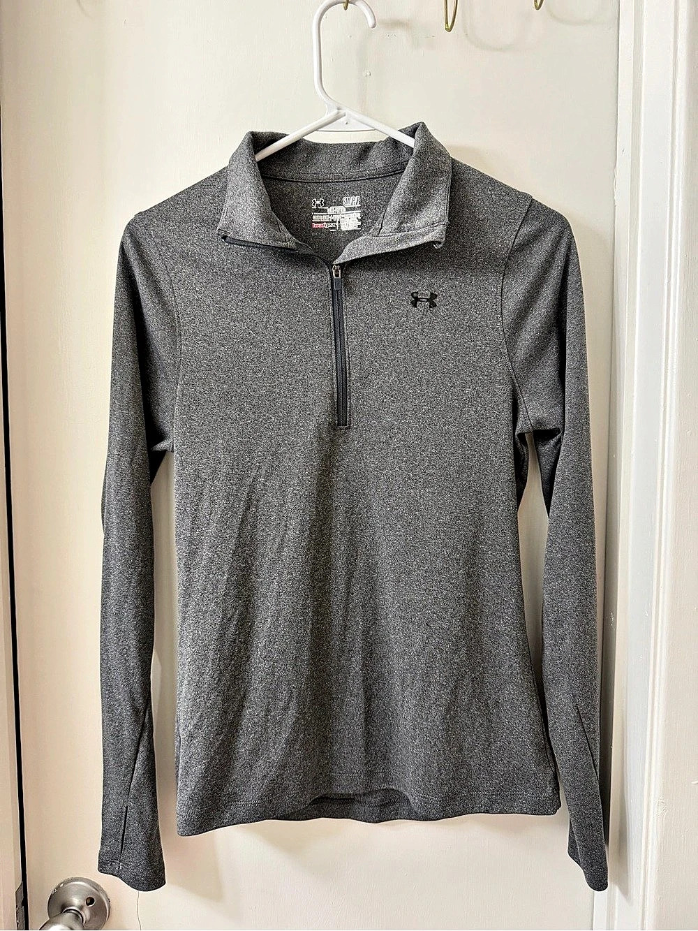 Under Armour HeatGear Grey Half-Zip Pullover Size Small